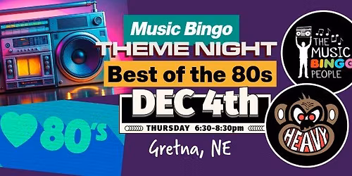 80s Music Bingo Theme Night in Gretna