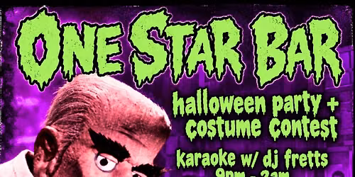 "Mad Scary" Karaoke Halloween Party + Costume Contest at One Star Bar.  Best Costume Wins $200 Cash.
