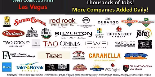Hotel and Hospitality Job Fair. Will be adding MORE HOTELS every day.