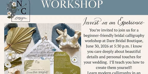 Bridal Calligraphy Workshop