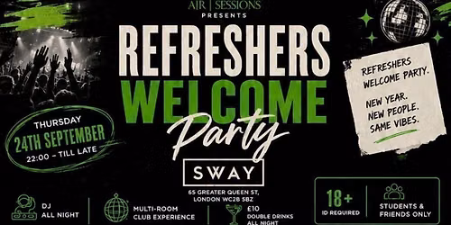 Refreshers Welcome Party 2026\/27