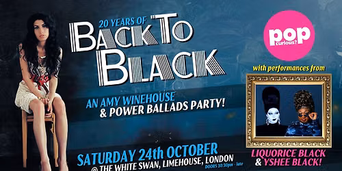 20 Years of Back To Black: Amy Winehouse + Power Ballad Party (London)