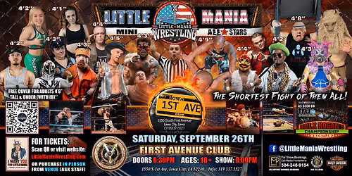Iowa City, IA - Little Mania Mini Wrestling @ First Avenue Club