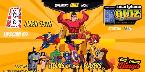 Speed Quiz and Sing-Along Bingo - SUPERHEROES!
