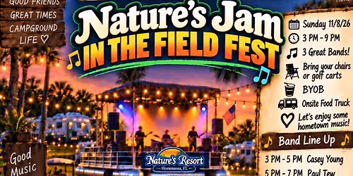 \ud83c\udfb6\ud83c\udf34 NATURE\u2019S JAM IN THE FIELD FEST! \ud83c\udf34\ud83c\udfb6