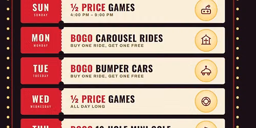 Tuesday BOGO Bumper Cars all summer long
