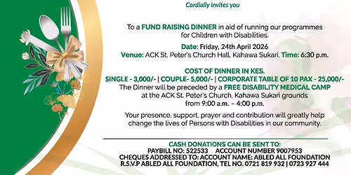 DISABILITY MEDICAL CAMP AND FUNDRAISING DINNER