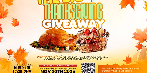 Life Church Big Thankgiving Food Basket Giveaway