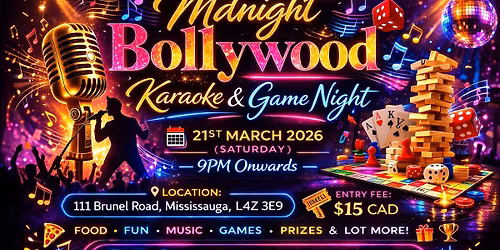 Midnight Bollywood Karaoke & Game Night