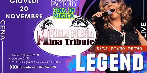 Cena in Musica: Speciale Mina con Michela Borgia (Piano Primo)