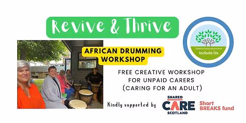 FREE African Drumming Workshop for Unpaid Carers (caring for an adult)