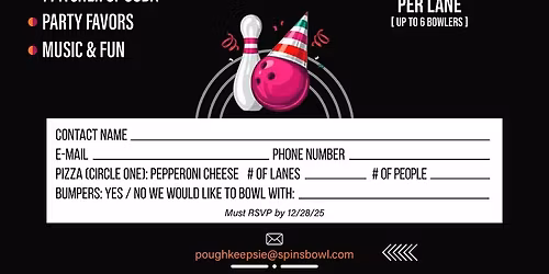 New Year\u2019s Ave Family Party at Spins Bowl Poughkeepsie