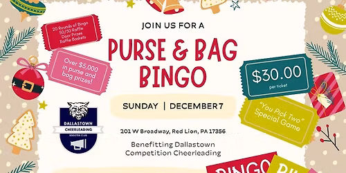 Purse & Bag Bingo with DT Cheer