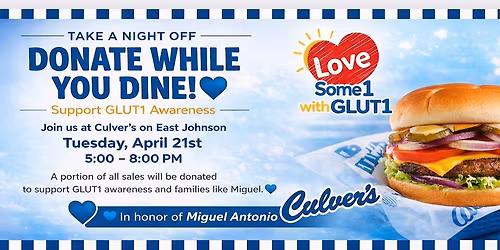 Culver\u2019s Night for GLUT1 Awareness