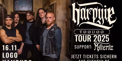 HARPYIE \u2022 Voodoo Tour 2025 \u2022 Hamburg | Logo \u2022 Support: Mythemia
