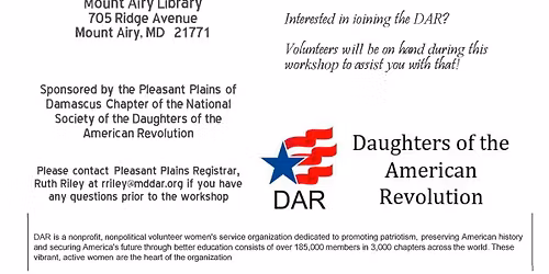 DAR Genealogy Workshop