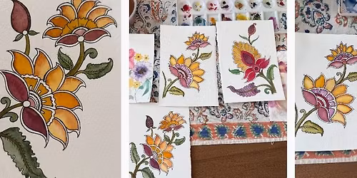 Kalamkari Florals: Traditional Indian Art in Watercolor