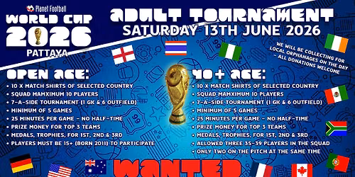 Adult World Cup Tournaments 2026