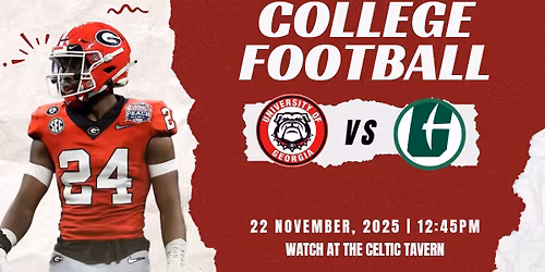 Georgia vs Charlotte - College Football Watch Party at The Celtic Tavern!