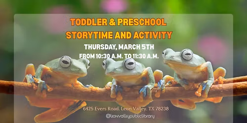Toddler & Preschool Storytime and Activity