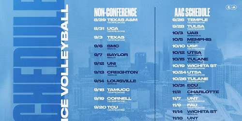 Parking Rice Owls at North Texas Mean Green Womens Volleyball