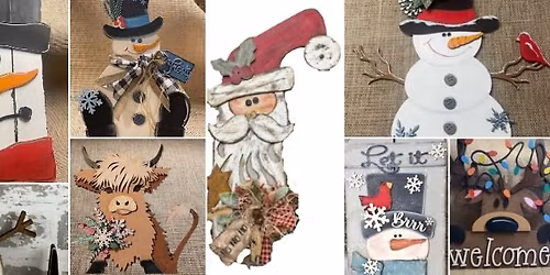 Wood craft paint party at Ill Eagle - Everything Christmas