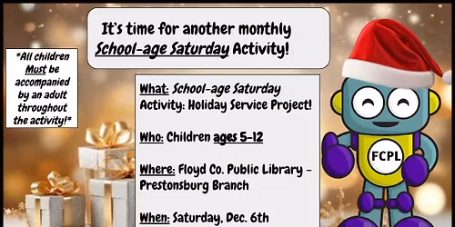 School-age Saturday Activity: Holiday Service Project!