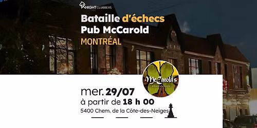 Rencontre d'\u00e9checs - Montr\u00e9al - Pub McCarold