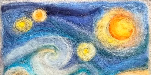 Starry Nights Needle Felted Wool Art Painting Workshop