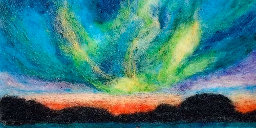 Felted Northern Lights Painting