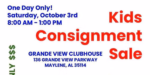 Fall 2026 Kids Consignment Sale at Grande View Estates