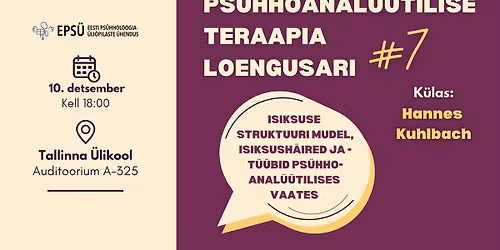 Ps\u00fchhoanal\u00fc\u00fcsist ja isiksusest Hannes Kuhlbachiga