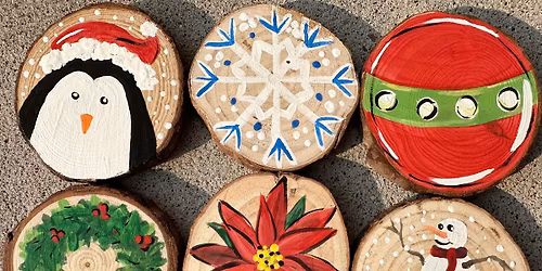 Crafternoons - Hand Painted Wood Slice Ornaments