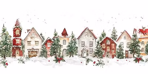 Snowy Town Christmas Paint Class