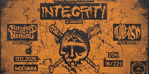 INTEGRITY premijerno u Zagrebu! Gosti: Survived By Nothing, Boneash