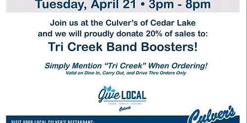 Culver's Band Fundraiser 