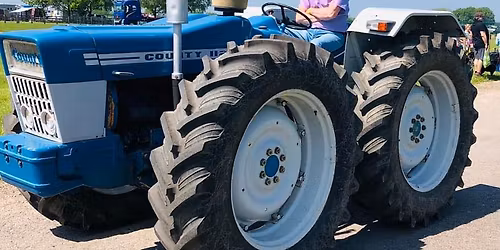 Tractors on tour road run 
