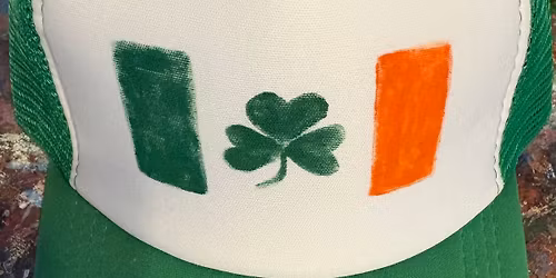 St Patricks hand painted trucker caps paint afternoon at Off the Hook in Quincy