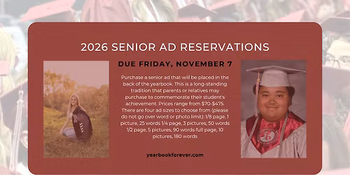 2026 Senior Ad Reservations Due