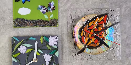 Fused glass clock workshop at Atelier (Puddingstone) in Saugatuck 