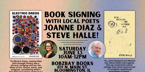 Book Signing with Local Poets Joanne Diaz & Steve Halle at Bobzbay Books!