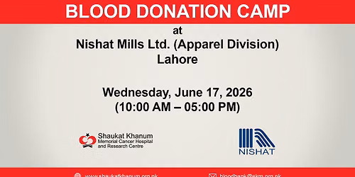 Blood Donation Camp at Nishat Mills Ltd. (Apparel Division), Lahore