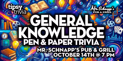 Calgary: Mr. Schnapps - Pen & Paper General Knowledge Trivia - Oct 14, 7pm
