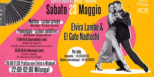 Stage, Pratica e Milonga con Michael \u201cEl Gato\u201d Nadtochi & Elvira Lambo