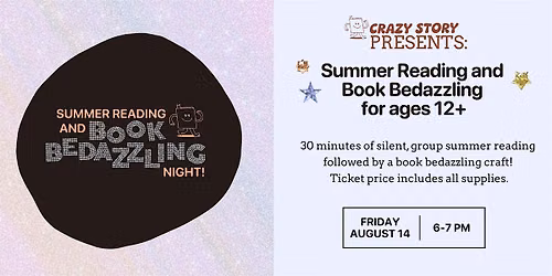 Summer Reading Book Bedazzling (ages 12+)