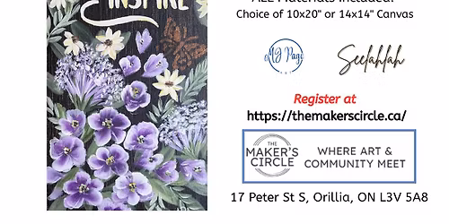 Exploring Acrylic Painting- Florals with Stenciled Background