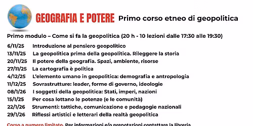 Geografia e potere. Primo corso etneo di geopolitica a cura di Francesco Barone e Pietro Figuera