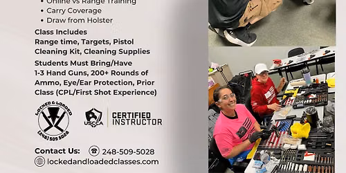 Advanced Handgun Range Day W\/ Handgun Cleaning 101