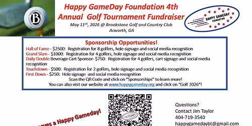 4th Annual Happy GameDay Golf Tournament and Fundraiser