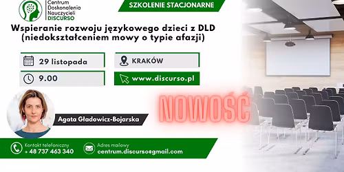 KRAK\u00d3W >> NOWO\u015a\u0106 Wspieranie rozwoju j\u0119zykowego dzieci z DLD